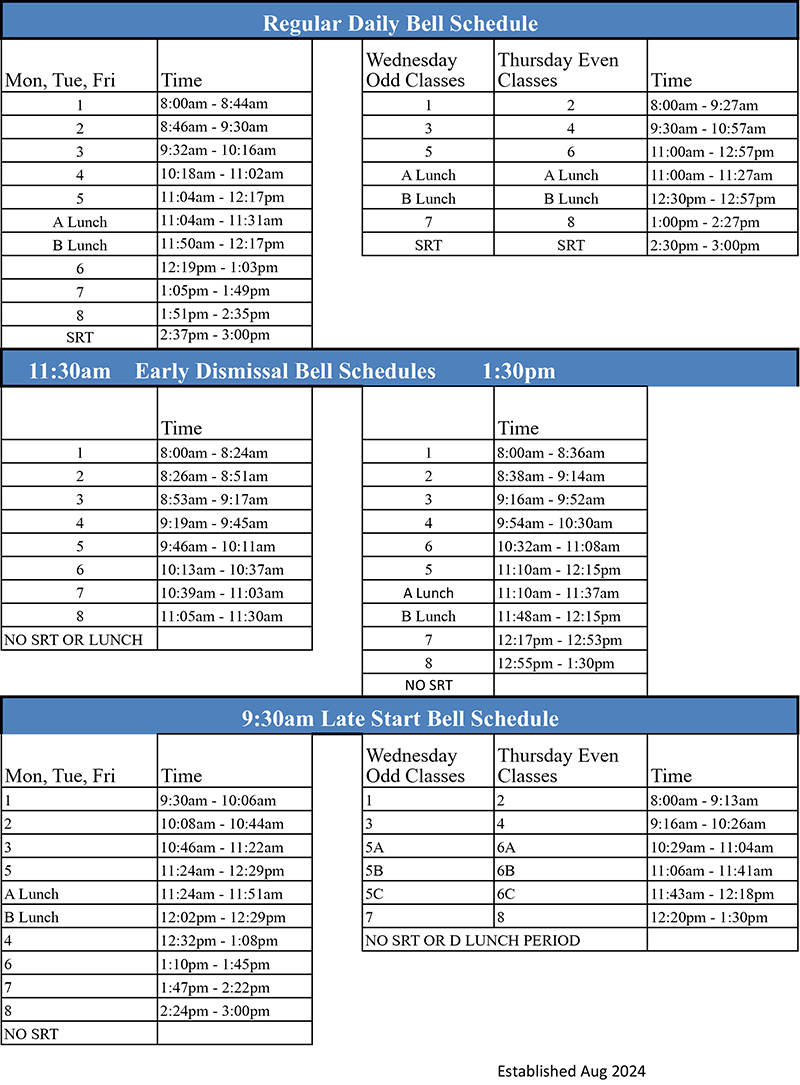 Bell Schedule